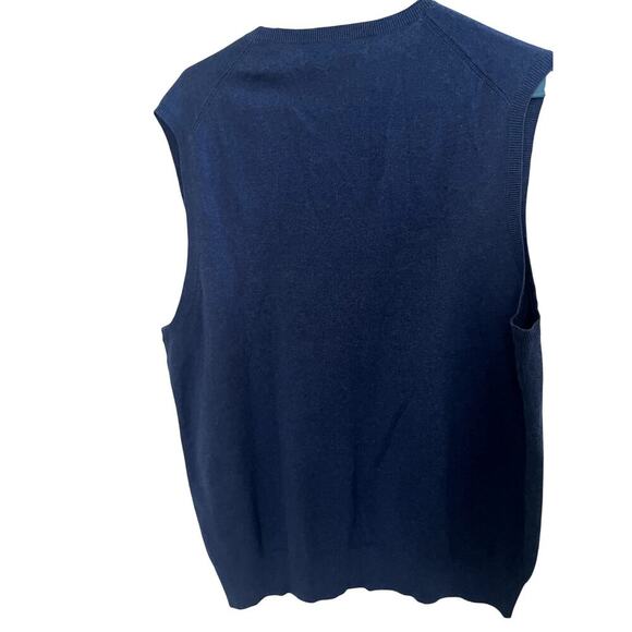 Vntg EUC Polo Ralph Lauren classic preppy blue mens V-Neck swtr vest sz L cotton - Picture 5 of 5